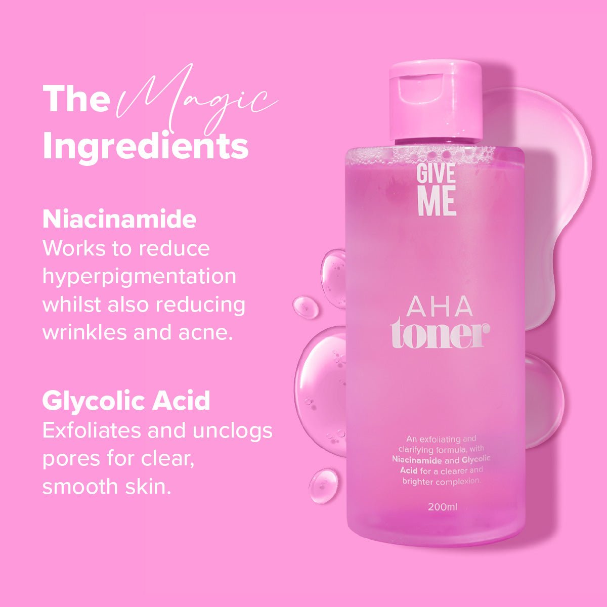 AHA Glycolic Glow & Hydrate Skin Tonic - Give Me Cosmetics