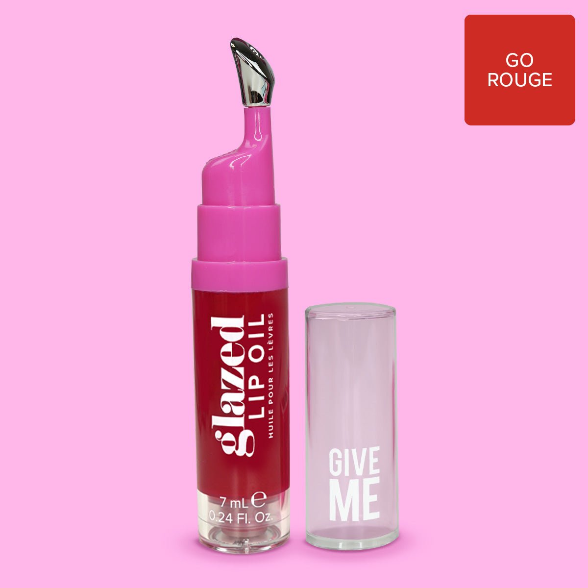 Glazed Lip Oil - Go Rouge - Give Me Cosmetics