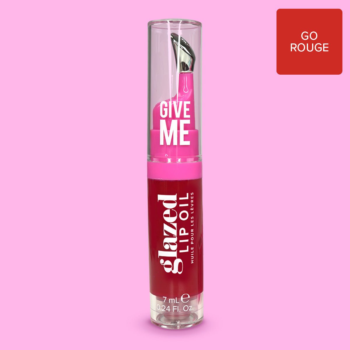 Glazed Lip Oil - Go Rouge - Give Me Cosmetics