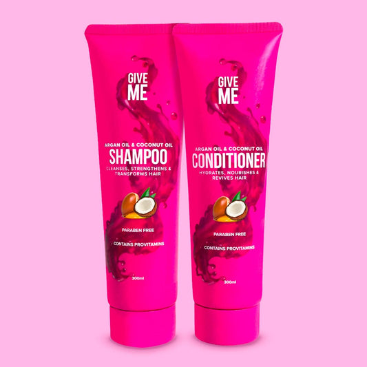 Nourishing Shampoo & Conditioner Bundle - Argan Oil & Coconut Oil - Give Me Cosmetics