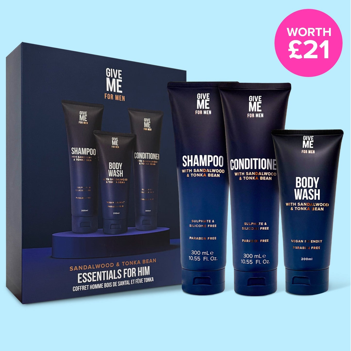 Sandalwood & Tonka Bean Essentials For Him - Give Me Cosmetics
