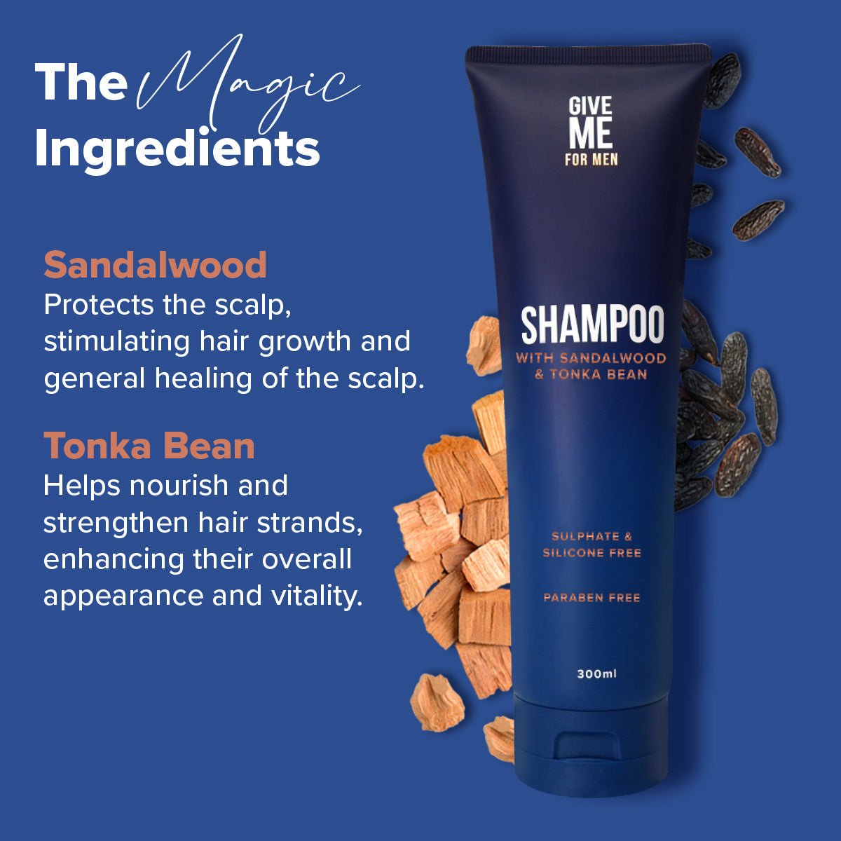 Sandalwood & Tonka Bean - Shampoo For Men - Give Me Cosmetics