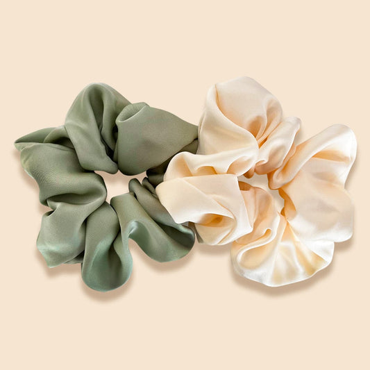 x2 Luxury Satin Silk Hair Scrunchies - Give Me Cosmetics