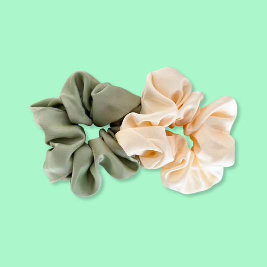 x2 Luxury Satin Silk Hair Scrunchies - Give Me Cosmetics